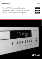 Arcam CD-93 - Owners Manual 